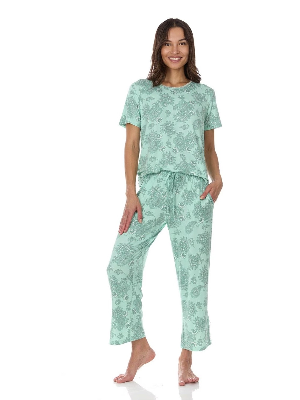 Flora Nikrooz Mint Paisley Short-Sleeve Pajama Set New Size XS